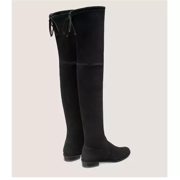 Stuart Weitzman Lowland Boot Stretch Suede Black, 7.5, Light Use - Picture 7 of 8